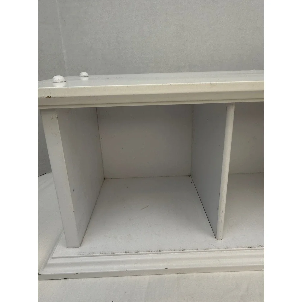 White Wooden 4 Cube Cubby Organizer Wall Mount Storage Rack